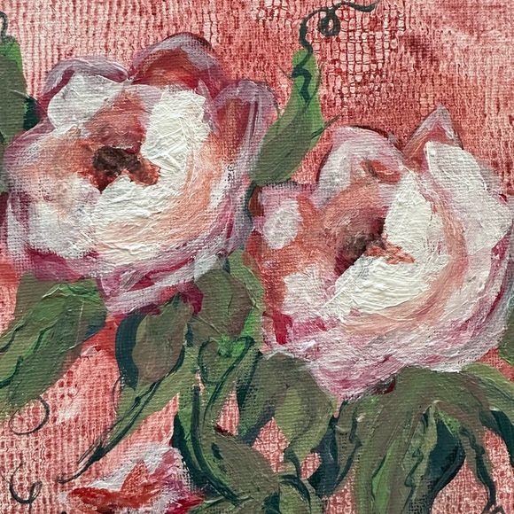 “True Love” ❤️ Original Acrylic Floral Red Rose Painting Art signed 2024 8 x 10” - Picture 3 of 4